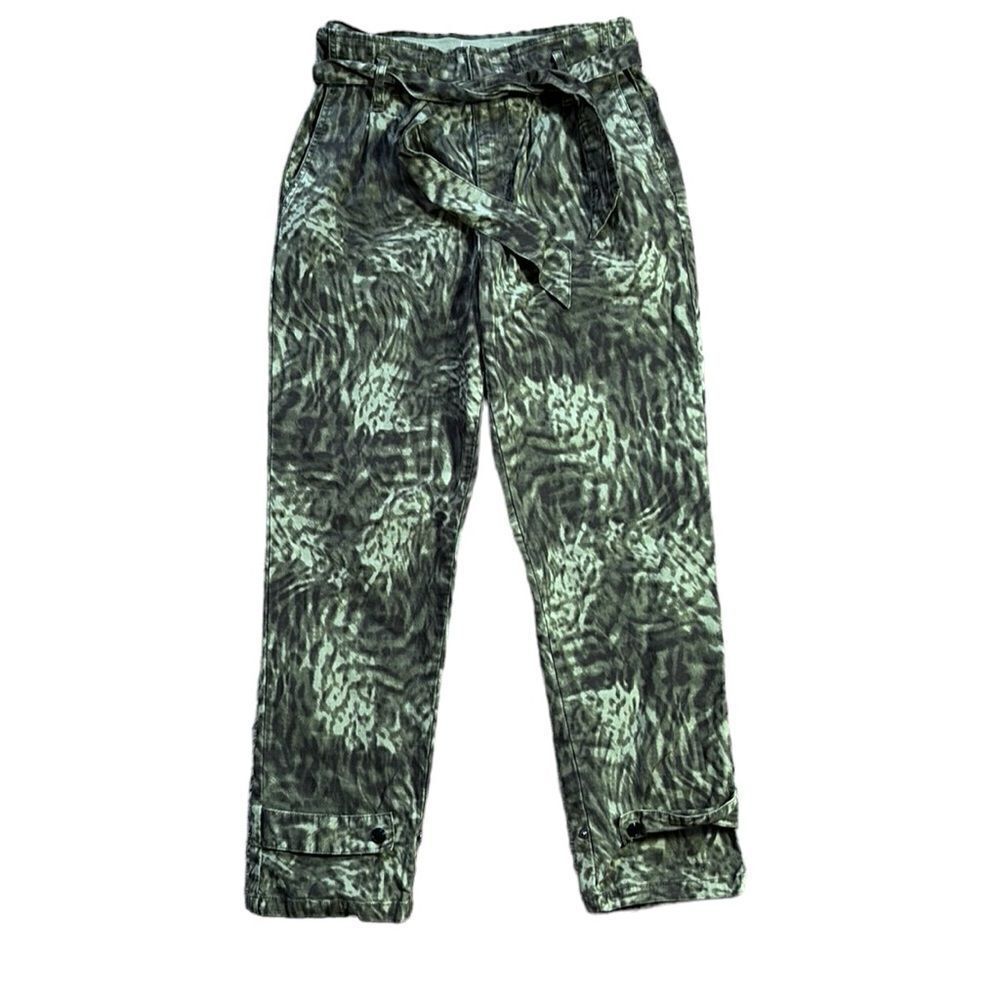 Good American paperbag waist ankle pants in jungle size 2/26 animal print